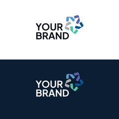 Abstract Star luxury logo design, community bank logo vector