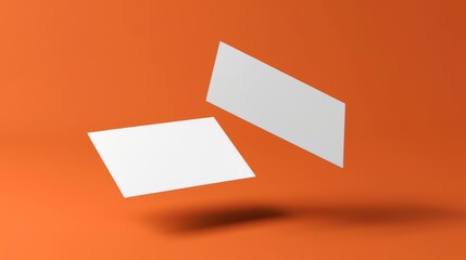 Floating White Sheets on Orange Background - Generative AI