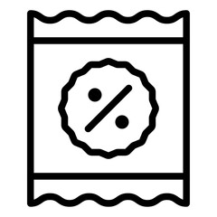 Discount and offer outline icon vector for mobile app, website, logo and presentation design.