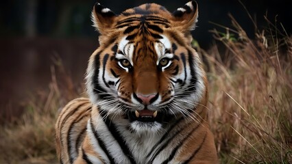 Fototapeta premium Portrait of a Confident Tiger (High Quality Wallpaper Wild Photography)