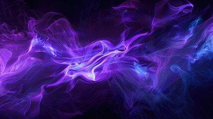 Neon purple smoke swirling against a black backdrop