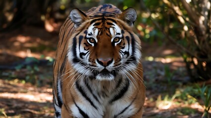 Naklejka premium Portrait of a Confident Tiger (High Quality Wallpaper Wild Photography)