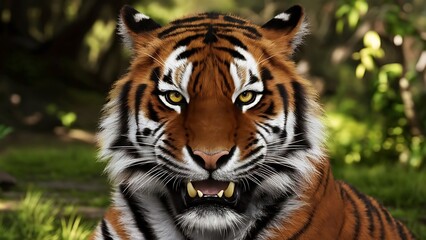 Fototapeta premium Portrait of a Confident Tiger (High Quality Wallpaper Wild Photography)