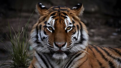 Obraz premium Portrait of a Confident Tiger (High Quality Wallpaper Wild Photography)