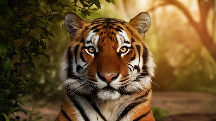 Obraz premium Portrait of a Confident Tiger (High Quality Wallpaper Wild Photography)