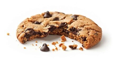 Chocolate Chip Cookie with a Bite Taken Out, Generative AI