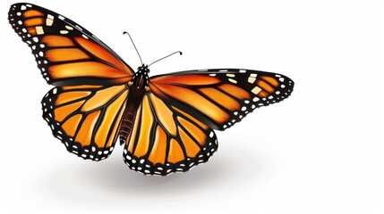 Fototapeta premium Stunning Monarch Butterfly in Flight, Generative AI