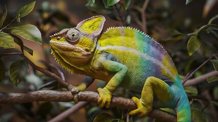 Fototapeta premium multicolored chameleon (High Quality Wallpaper Wild PhotoGraphy)