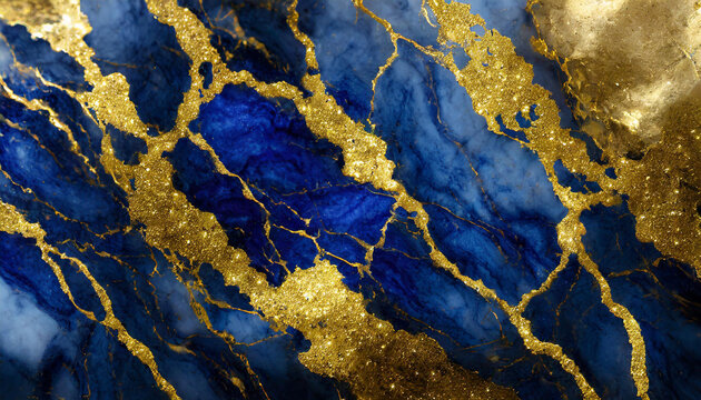 abstract background lapis lazuli marble with shine gold pattern, texture wallpaper