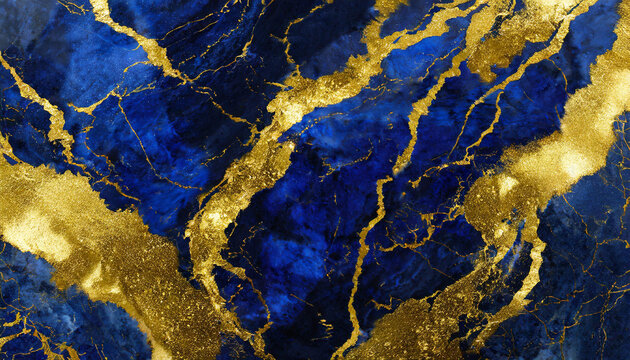 abstract background lapis lazuli marble with shine gold pattern, texture wallpaper