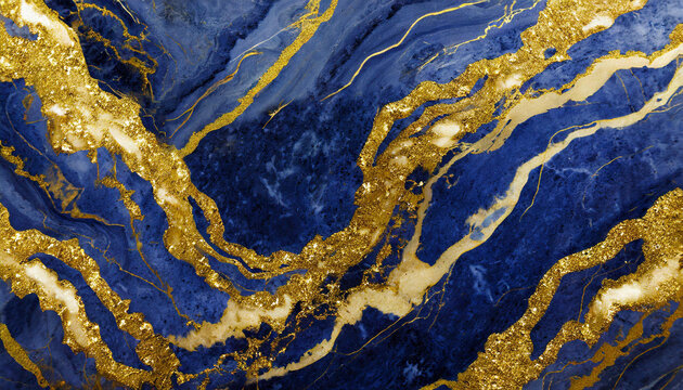 abstract background lapis lazuli marble with shine gold pattern, texture wallpaper