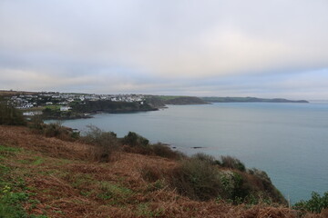 cornish coastline views, bay, sea, Mevagissy