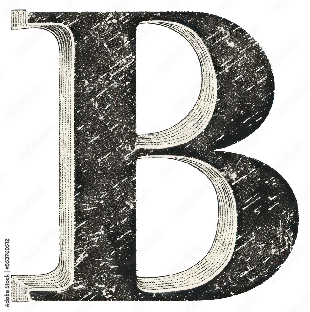 Wall mural PNG Letter B font text pattern.