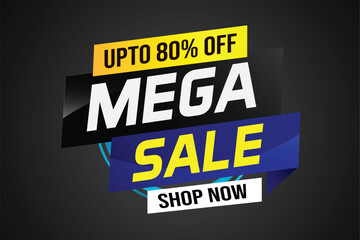 Mega sale word concept vector illustration and 3d style, landing page, template, ui, web, mobile app, poster, banner, flyer, background, gift card, coupon, label, wallpaper

