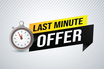 Last minute offer watch countdown Banner design template for marketing. Last chance promotion or retail. background banner poster modern graphic design for store shop, online store, website

