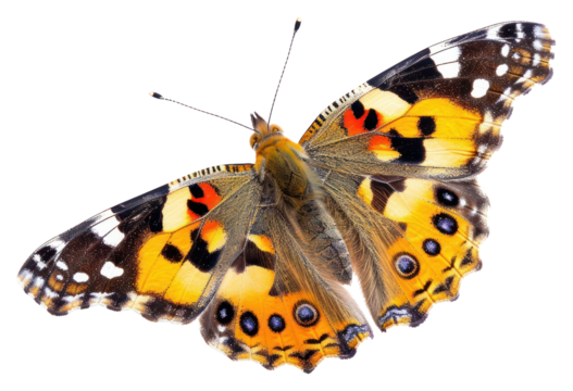 PNG Painted lady butterfly animal insect white background.