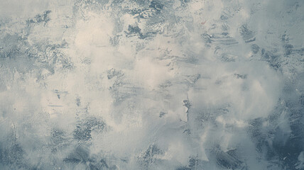 Obraz premium Abstract painting with blue, white, and grey cloud-like textures.