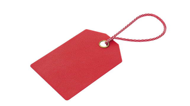 Red discount tag on white background - Powered by Adobe