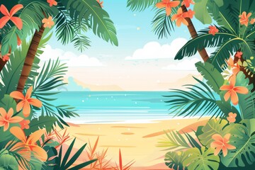 Summer Background illustration created with Generative AI
