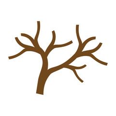 Tree icon. Flat color design. illustration in Eps 10. illustration of branching tree branches. Tree trunk illustration element design