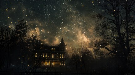 digital art of Stargazing victorian twilight lighting 