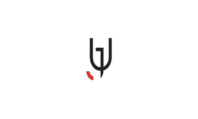 UJ, JU, J, U Abstract Letters Logo Monogram	