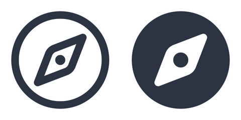 Compass simple icons set designed in filled, outline, line and stroke style