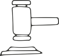 Hand drawn justice icon. Vector picture, doodle style.
