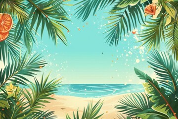 Summer Background illustration created with Generative AI