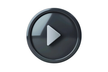A 3D rendered circular play button icon with a glossy finish, suitable for media, video, and audio playback applications.