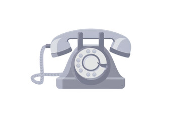 Illustration of a vintage rotary dial telephone isolated on a transparent background. representing communication and nostalgia.