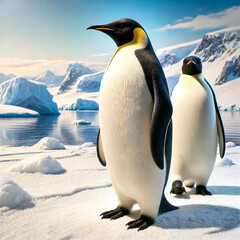 Fototapeta premium コウテイペンギン夫婦[GenerativeAI]