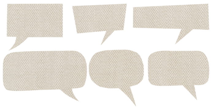 cotton pattern speech bubble set isolated mockup design element