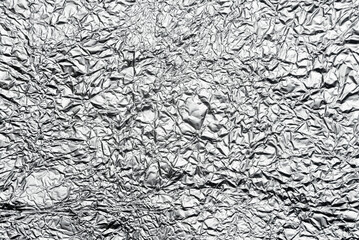 crumpled aluminum foil background or overlay