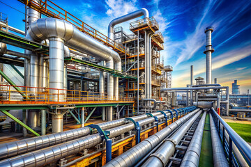 Industrial plant for oil and gas processing