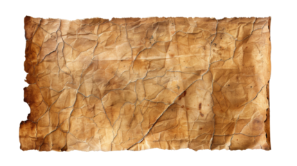 Old parchment paper on white background