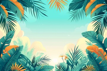Summer Background illustration created with Generative AI
