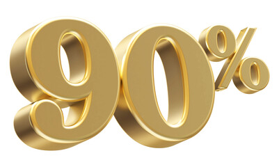 90 Percent Off Sale Gold Number 3D