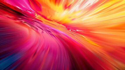 Obraz premium Photograph of a motion blur image of a rainbow in red with ambient light.