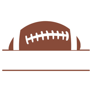 american football monogram, split border
