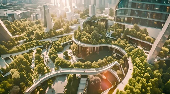 Solarpunk City Photography with Nikon Z7 II and DJI Phantom 4 Pro Drone