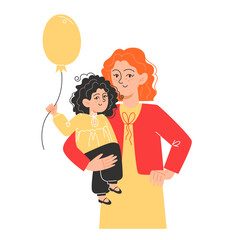 The older sister holds the younger sister in her arms