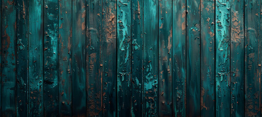 Fototapeta premium Vintage Teal Paint Texture on Old Wooden Wall