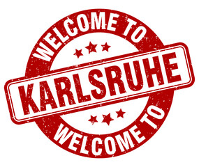 Welcome to Karlsruhe stamp. Karlsruhe round sign