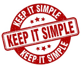 keep it simple stamp. keep it simple label. round grunge sign