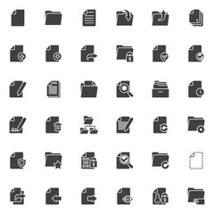 Files and folders vector icons set