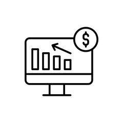 Growth sales outline icons, minimalist vector illustration ,simple transparent graphic element .Isolated on white background