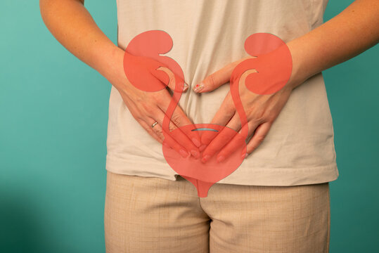 Menstrual pain, woman with stomachache suffering from pms , endometriosis, cystitis and other diseases of the urinary system