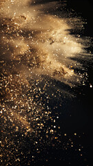Luxurious Gold Glitter Explosion on Black Background