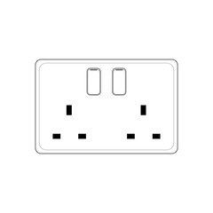 Power plug two Socket Outlet type g with switch